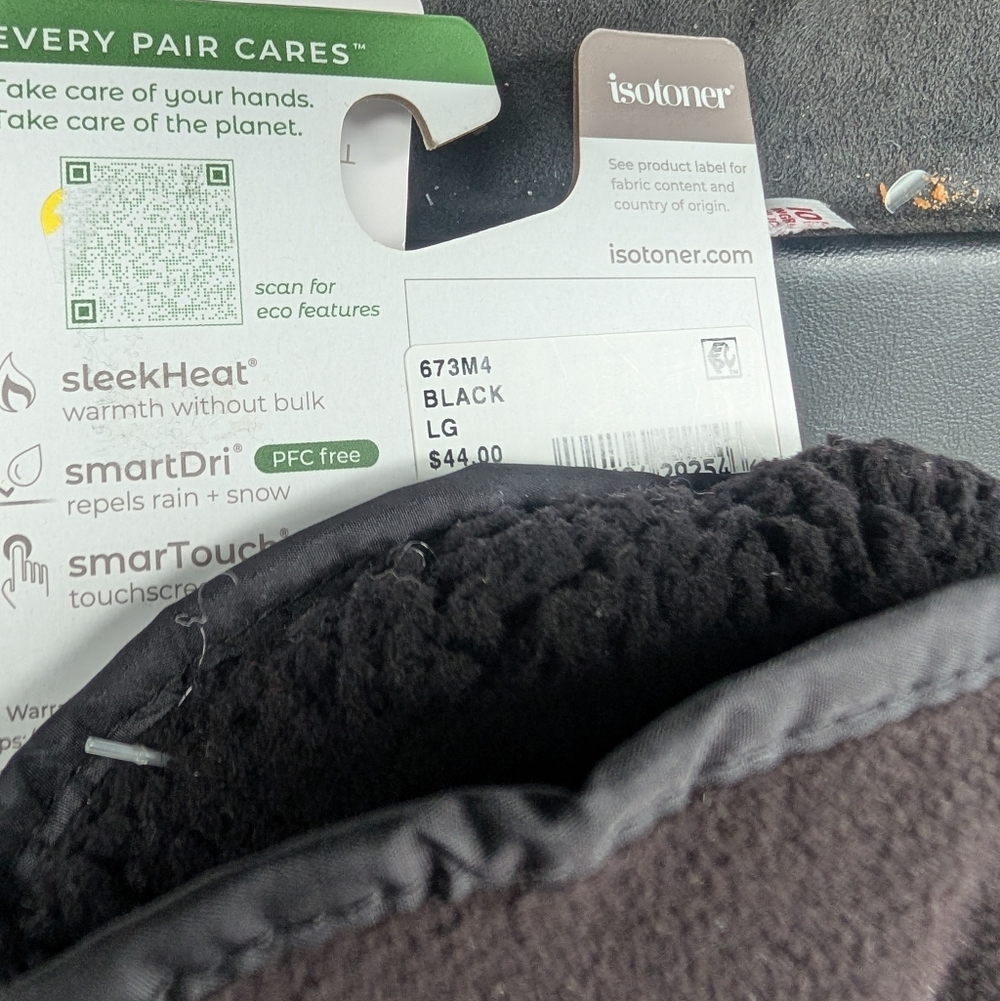 Isotoner Dark Charcoal Gloves